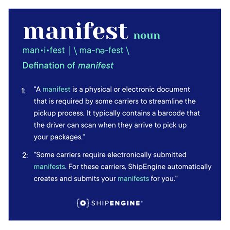 information about manifests